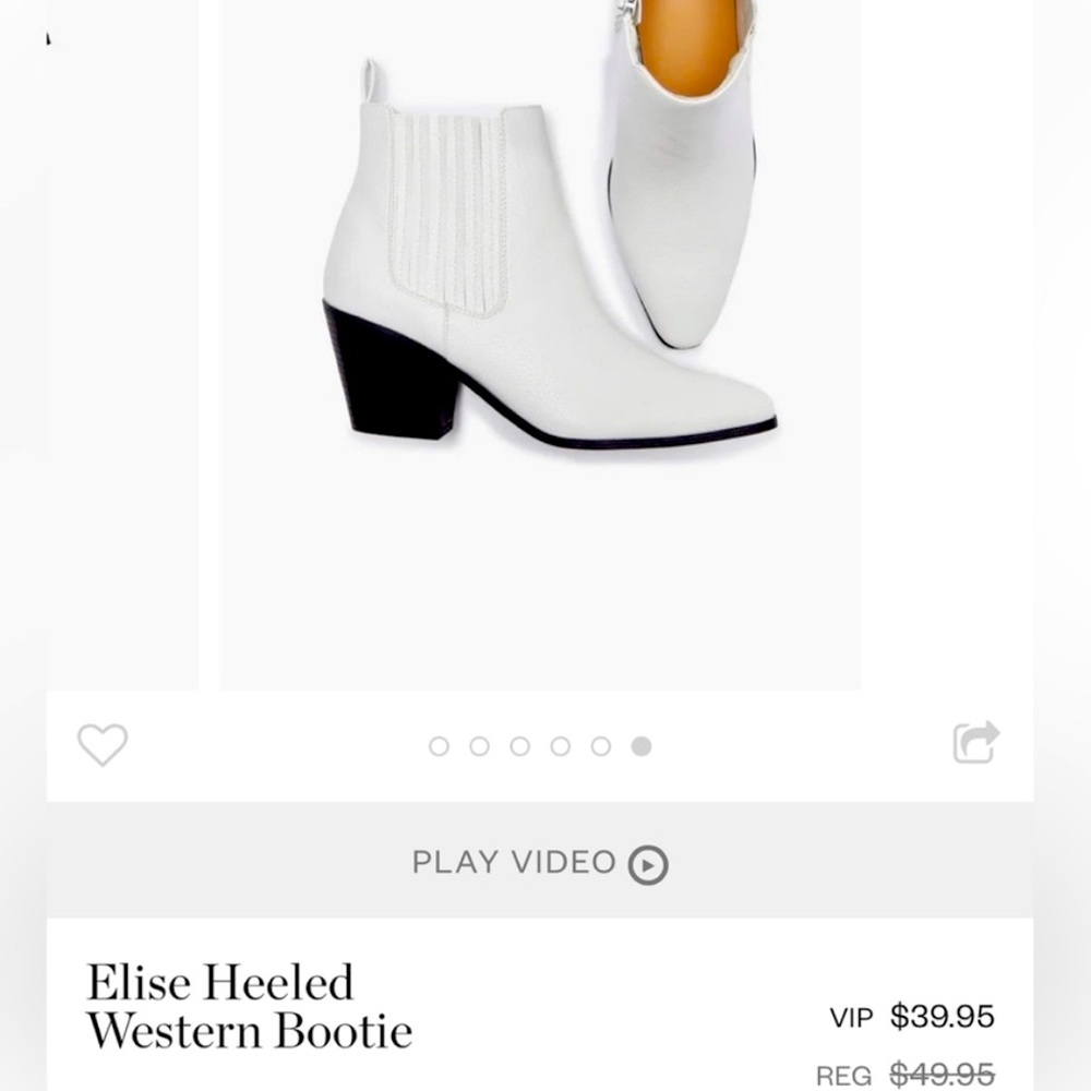 JustFab White Elsie Heeled Western Ankle Boots
